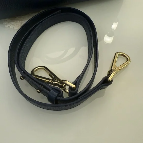 Versace Collection Vitello Handbag Blue Leather with Shoulder Strap and Dust Bag - Picture 12 of 13